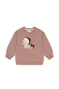 Oversized Sweatshirt Dackel 'christmas hat & bow'