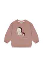 Oversized Sweatshirt Dackel 'christmas hat & bow'
