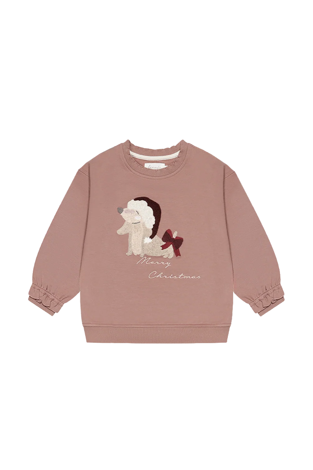 Oversized Sweatshirt Dackel 'christmas hat & bow'