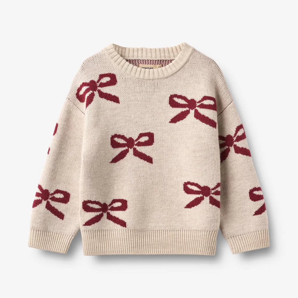 Wheat Jacquard-Pullover mit Schleife
