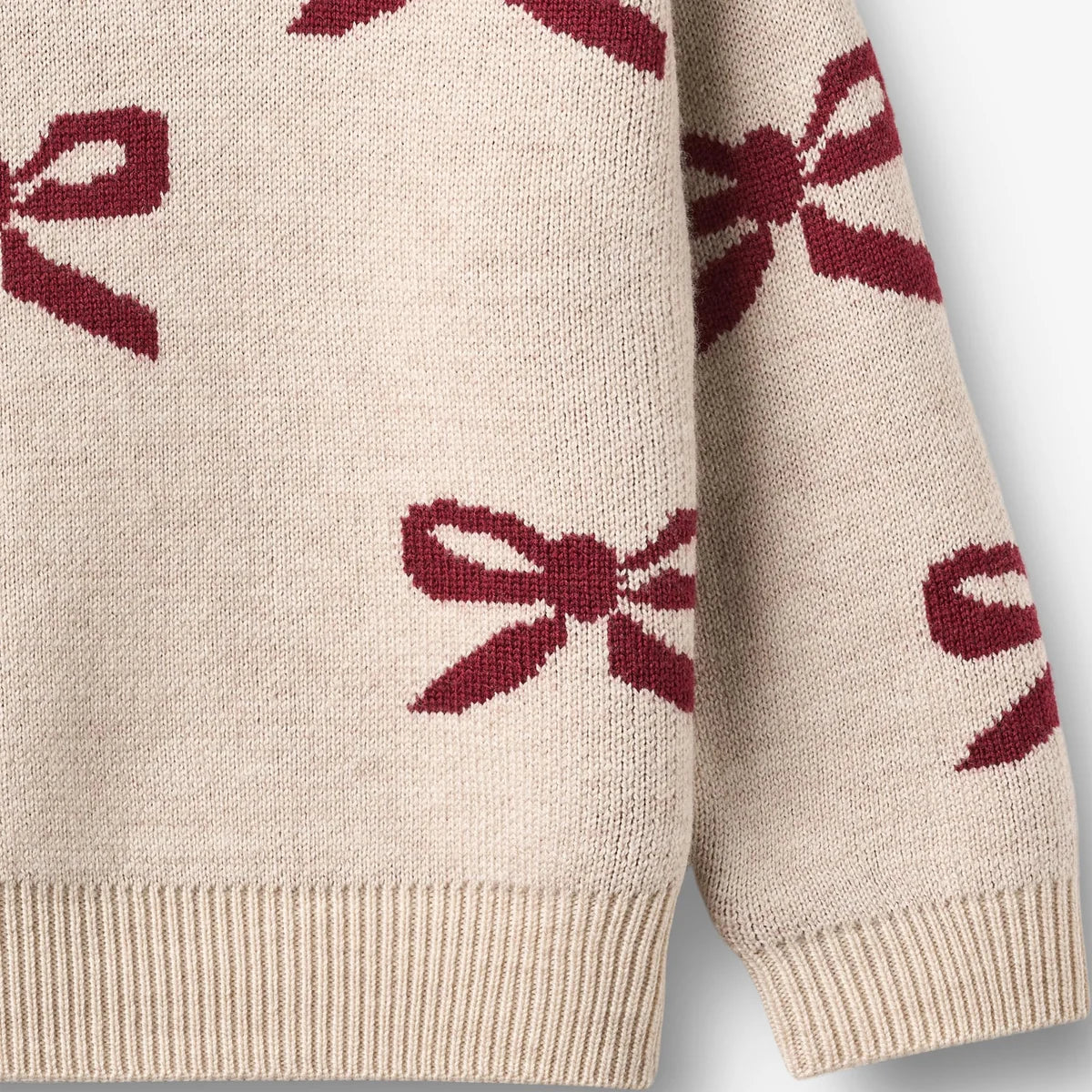 Wheat Jacquard-Pullover mit Schleife